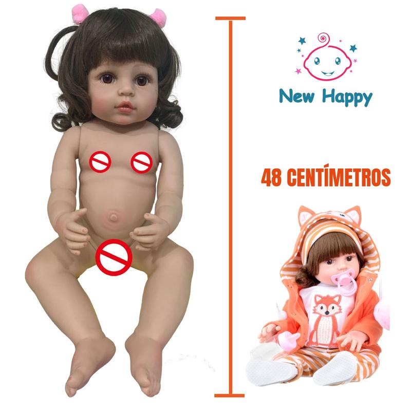 New Happy Bebê Reborn Raposinha 100% Silicone - Boneca Reborn